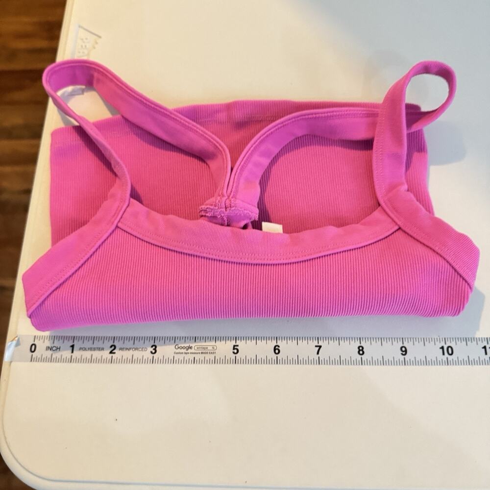 Free People Movement Ribbed Cropped Tank Sz XS/S Bright Pink Yoga Athletic Soft - Picture 7 of 8